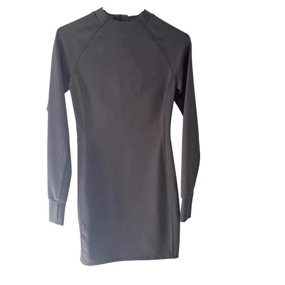 Greyson Womens XS Black Long Sleeve Mock Golf Quarter Zip Performance Mini Dress